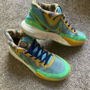 Nike Kyrie 8 GO in the Baltic Blue / Multi-Color colorway, Boys size 3